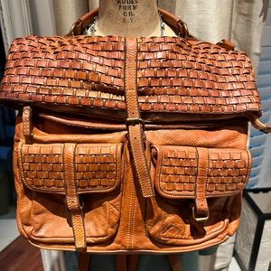 Leather bag/packback soft woven leather.